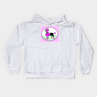 Pink Hair Poodle Dog Kids Kids Hoodie